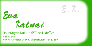 eva kalnai business card